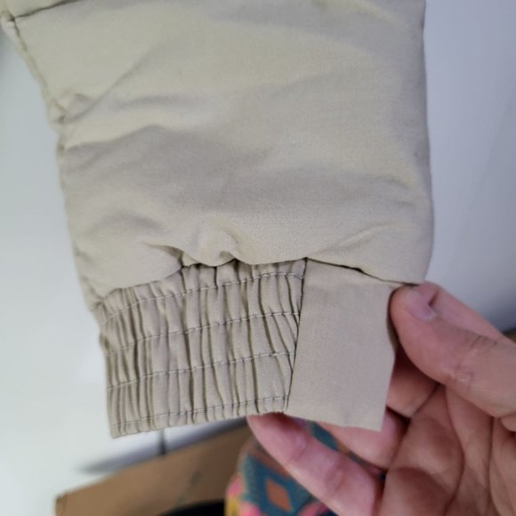 VTG Wynn's Xtend Racing Puffer Winter Jacket Beige Wiman Union USA SZ Small - Picture 3 of 10